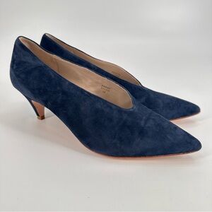 Boden Blue Suede Low Heel Pumps Size 38